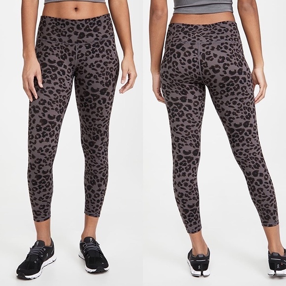 VARLEY century iron grey cheetah leopard print cropped high-rise leggings - Picture 1 of 9
